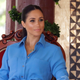 Meghan, Duchess of Sussex talks with students during a visit to Tupou College in Tonga on October 26, 2018.